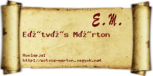 Eötvös Márton névjegykártya